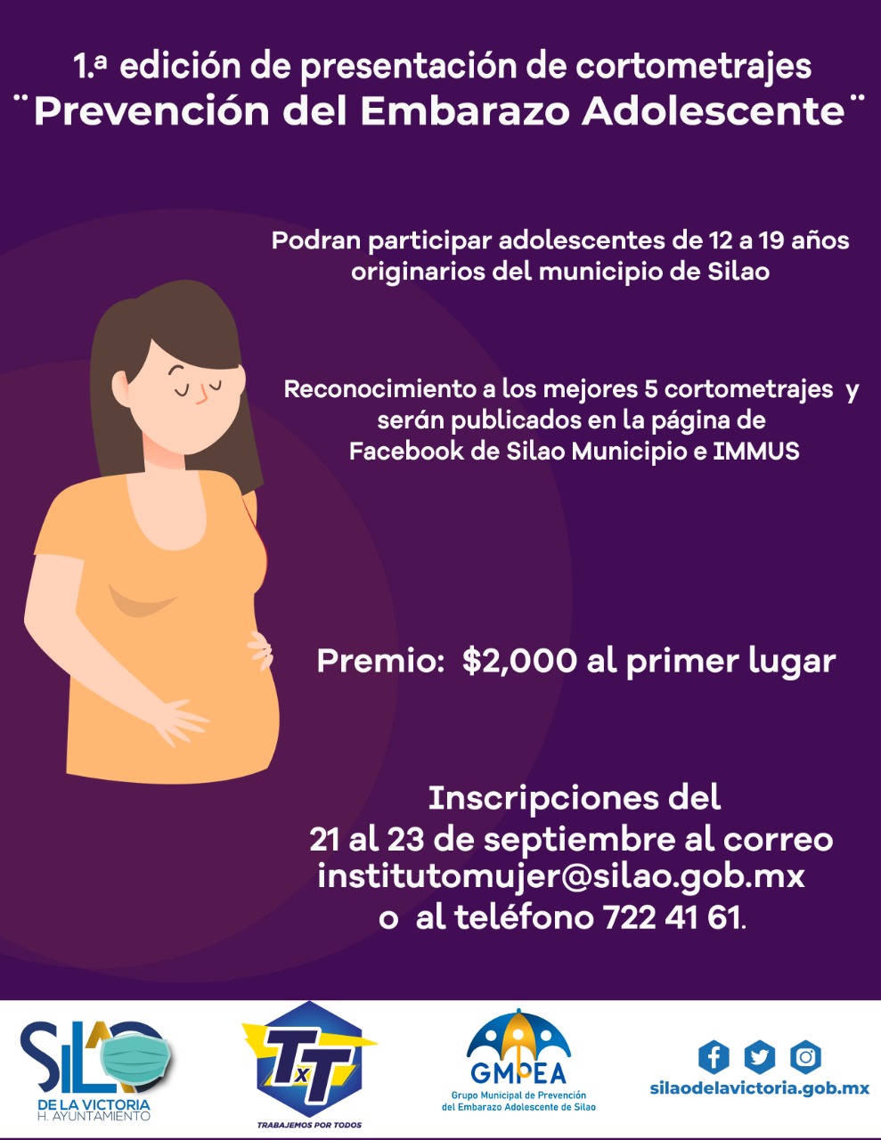 Invitan a participar en concurso de cortometrajes con motivo del “Día Nacional para la Prevención del Embarazo Adolescente”